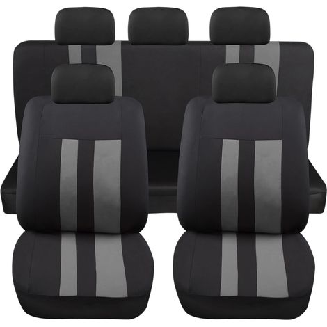 Lupex shop - Coprisedili auto universali modello LS07, set anteriori e posteriori, NO SUV, colore Grigio (1/4)