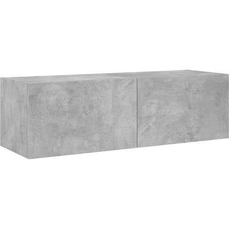 Mueble TV multimedia estantería para televisión buffet para televisión comedor salón dormitorio montado en la pared con luces LED 100 x 35 x 31 cm gris 020027851 (1/5)