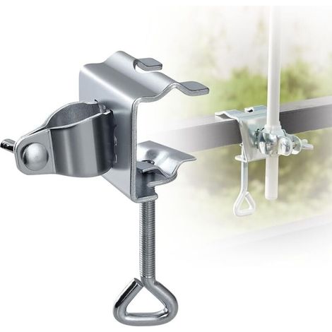 Support Parasol Balcon, Support Parasol Balustrade Porte Parasol Balcon Pied de Parasol Balcon Clip Parasol Balcon Clip de Parasol en Métal pour Balustrade de Balcon ou Tables,Ø21-32mm (1/5)