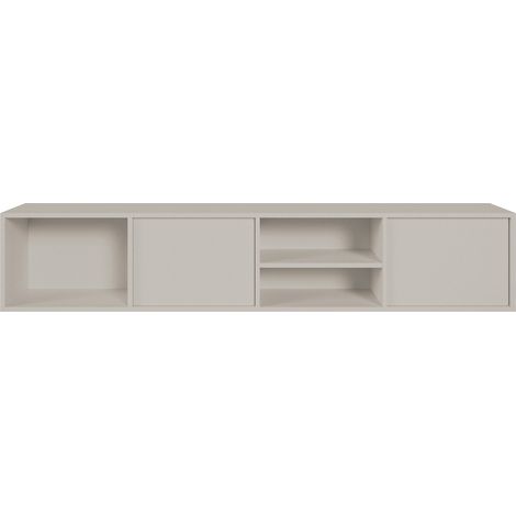 Selsey SANVA - Meuble TV Suspendu avec 2 portes et 3 niches - 200 cm - cachemire (1/5)