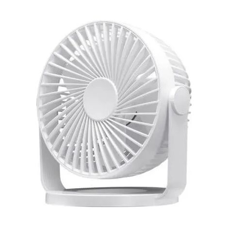Mini ventilateur de table sans fil Brittany, rechargeable avec alimentation USB (moteur 5 W CC, 4 vitesses), blanc (1/3)