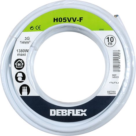 DEBFLEX - BOBINOT HO5VV-F 3G1 MM² 10M BLANC - 145321 (1/2)