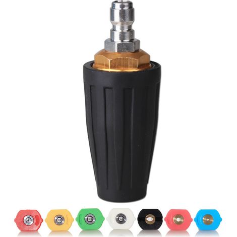 Buse turbo pour nettoyeur haute pression, buse rotative et 7 pointes, 35MM, 4000 Psi, kit jet pour nettoyeur haute pression, rotabuse haute pression,Noir (1/5)