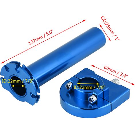 Levier d'accélérateur CNC grand format de 22 mm pour motos/véhicules tout-terrain (un) (bleu) (1/5)