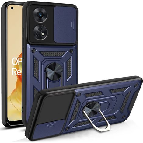 Set aus Schutzhülle für Oppo Reno8 T, Nox Kamera-Slide, blau + Glas (1/2)