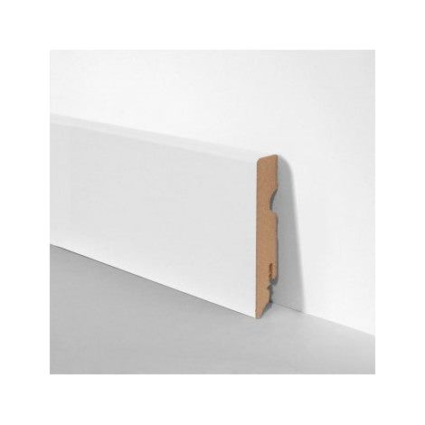 BATTISCOPA ZOCCOLINO SQUADRATO in FIBRA DI LEGNO COMPATTA 80X15 BIANCO (prezzo al metro)
