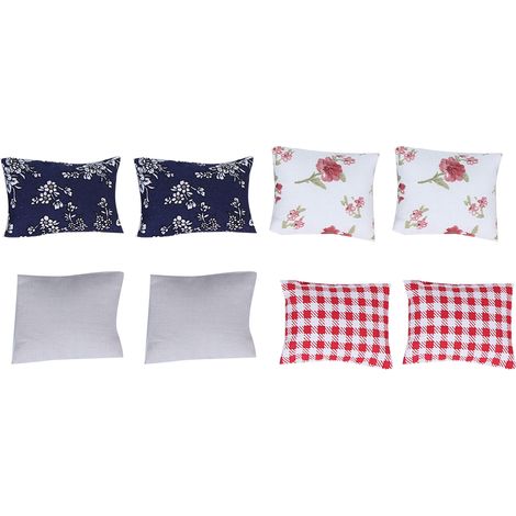 Lot de 8 coussins miniatures pour maison de poupée (échelle 1:12), accessoires de mobilier et de jouets, coussins de canapé (1/5)