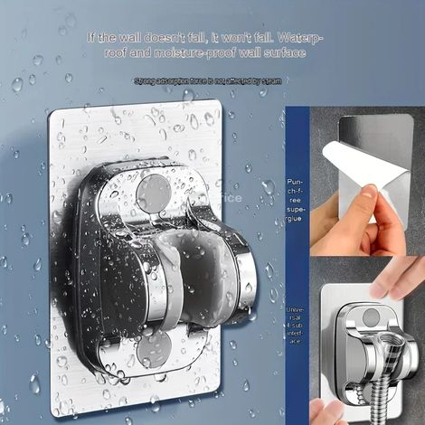 (Crochet argenté) Salle de bain complète pour douche Pommeau de douche haute pression Turbo Shower Phone 5 Moules Économiseur Accessoires de salle de bain (1/5)