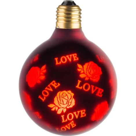 Ecolicht 30095130001 Ampulle E27 LED 0,5W G95 360° - Ambiance Décorative „LOVE“ rouge