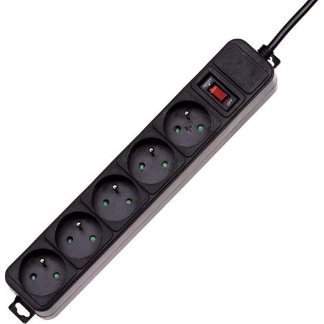 Regleta de extensión con protector contra sobretensiones Akyga AK-SP-05B, 5 enchufes, 3 m (1/4)