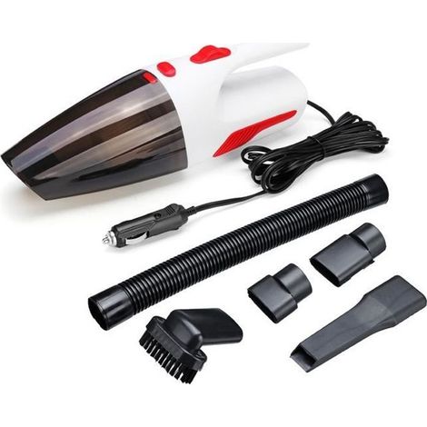 12V 120W Voiture Aspirateur Portable Sol Humide et Sec Tapis de Nettoyage Blanc (1/4)