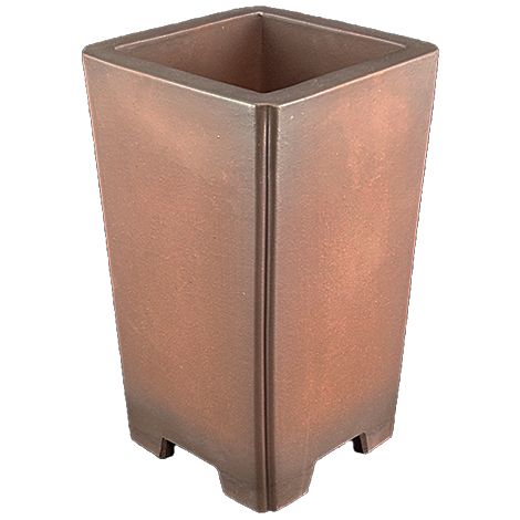 Vaso per bonsai quadrato (stile a cascata) in gres 12,5x12,5x25 cm - B153b