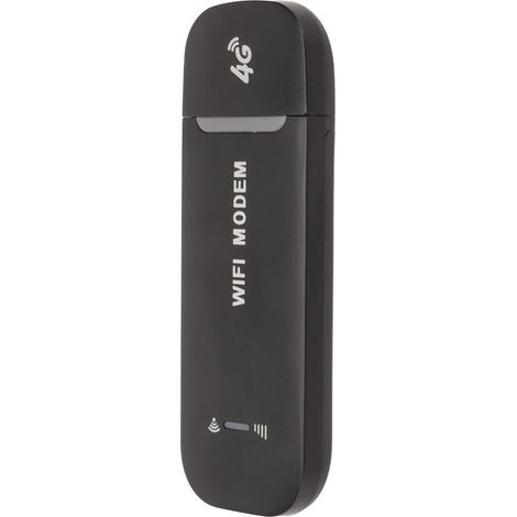 Routeur 4G LTE noir, connexion stable jusqu'à 10 utilisateurs, Plug and Play USB, pour carte Micro SIM, point d'accès pour PC et téléphone. (1/4)