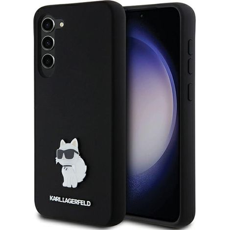 Karl Lagerfeld Silikon-Choupette-Metall-Pin - Hülle für Samsung Galaxy S24+ (schwarz) (1/5)