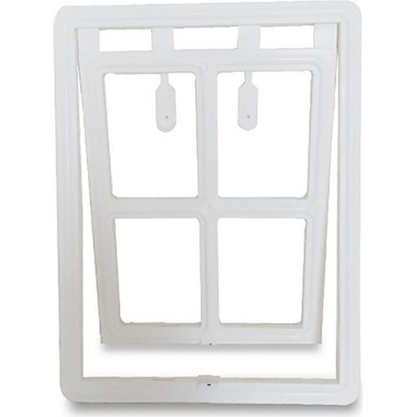 Porte coulissante pour chiens et chats avec fermeture magnétique et dispositif de verrouillage pour portes d'entrée, en plastique durable. (1/3)