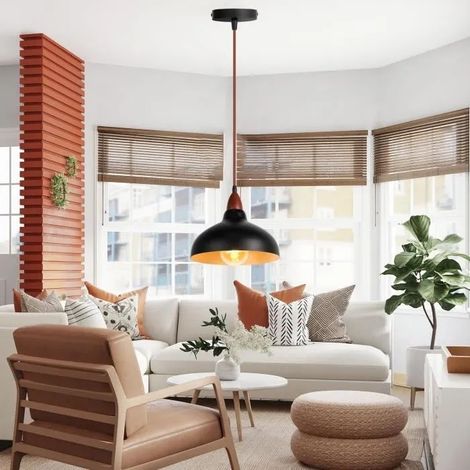 U-do Lustre Retro en Bois de noyer E27 Lampe Suspension Industrielle Vintage Style Chinois pour Salon Chambre (1/4)