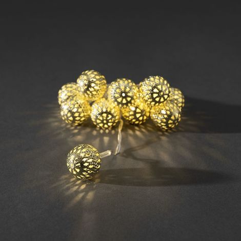 Konstsmide 3188-803 Guirlande lumineuse à motifs boule pour l'intérieur à pile(s) Nombre de lumière 10 blanc chaud Longueur éclairée: 0.9 m Y631421 (1/5)