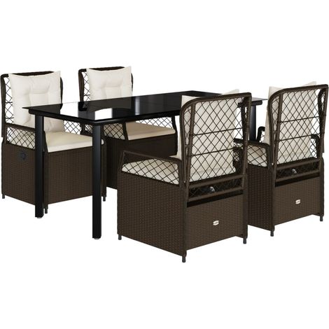 Maison Exclusive - Set comedor de jardín 5 piezas y cojines ratán (1/5)