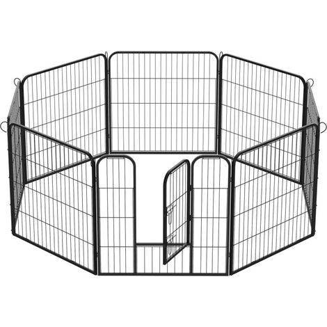 RECINTO PER CANE GATTO CUCCIOLI PIEGHEVOLE GABBIA PER ESTERNO 8 PANNELLI 80x80CM (1/5)