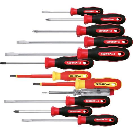Ensemble tournevis finition Gedore Red 2K rouge noir acier
