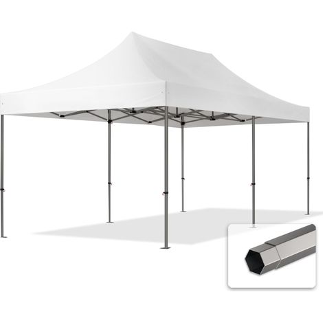 3x6 m Tente pliante - Acier, anti-feu, blanc (1/5)