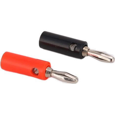Lot de 10 fiches bananes U55 4mm à vis, couleurs rouge noir jaune vert bleu, pour tests électriques (1/5)