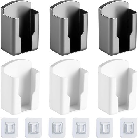 6-teiliges Set Wandhalterungen für Fernbedienungen, selbstklebende Wandhalterungen für Fernbedienungen, Wandhalterungen für Fernbedienungen aus Kunststoff (2 Farben)