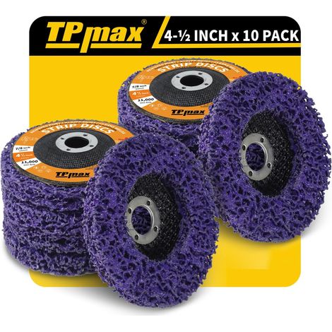 10 Pièces Disques de Nettoyage 115 mm, Dérouillant Disque Abrasif pour Meuleuse d'Angle, Disque pour Métal, Pierre, Bois et Plastique (1/5)