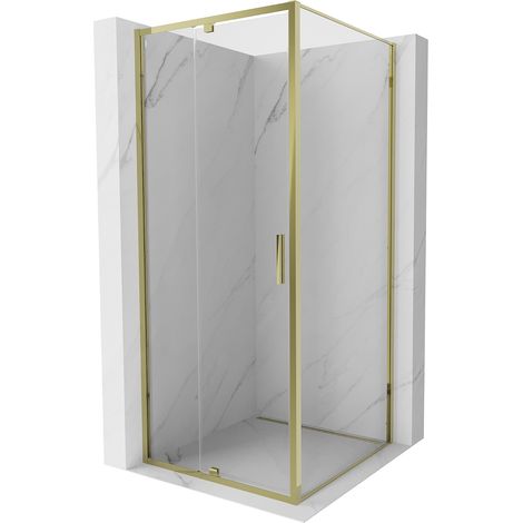 Cabine de douche battante Mexen Exo 95 x 95 cm, transparent, or - 819-095-095-50-00 (1/5)