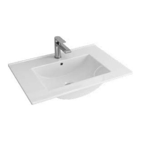 Vasque rectangulaire à encastrer 1 trou ROJO-Blanc-Blanc-- (1/2)