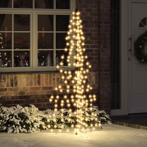 Weihnachtsbaum mit 240 LEDs Warmes Weiß 180 cm Rattan