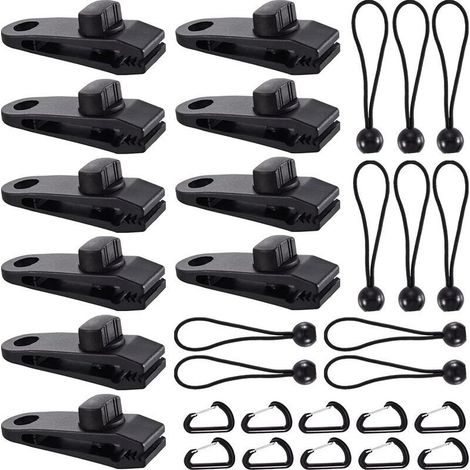 Clip de Bâche Tente, 30 Pièces Pince Bâche, Clips de Tente, Clips de Bâche Résistants, Tarp Clip Auvents, Clips de Tente de Bouche de Crocodile pour Tentes, BâChes, Auvents, Caravanes (30pcs) (1/5)