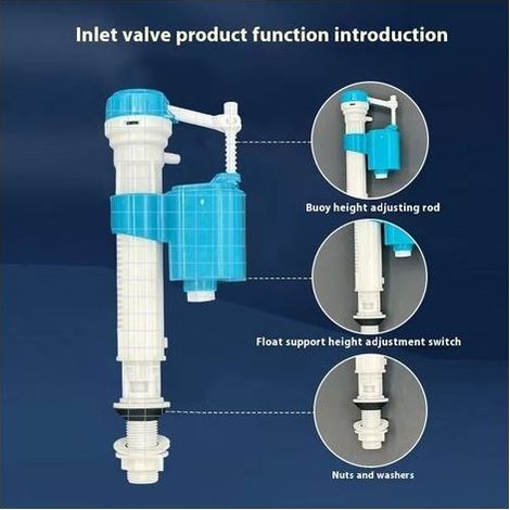 Válvula de flotador universal para inodoro – Mecanismo de doble descarga – Instalación rápida – Llenado silencioso – Compatible con cisternas estándar (1/5)