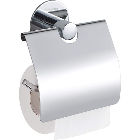 Enowelir Wangel Porte-Papier Toilette, Colle Brevetée + Auto-adhésif, Acier Inoxydable, Finition Polie (1/4)