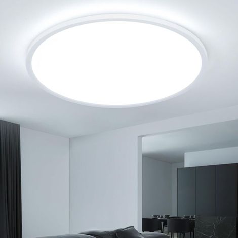 Plafoniera a LED da 50 cm, lampada da soffitto moderna da 52 W, 6500 K, IP44, apparecchio di illuminazione rotondo per soggiorno, bagno, cucina, camera da letto, corridoio, ufficio. (1/4)