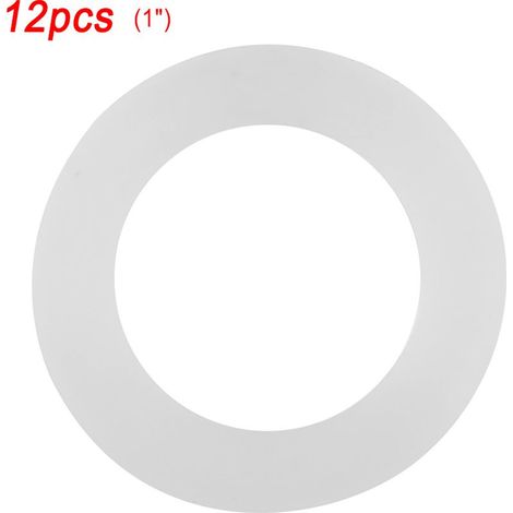 Lot de 12 joints plats en silicone blanc, rondelles toriques pour tuyaux à soufflet (1") (1/4)