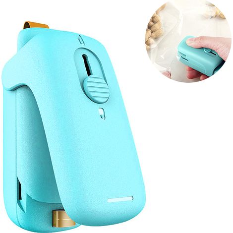 Scelleuse À Chaleur Mini - Scelleuse Et Coupeuse 2-en-1 Pour Sachets En Plastique - Base Magnétique - Fonctionne Avec Piles - Épaisseur Max 0,3 mm - 1 Pièce (1/5)