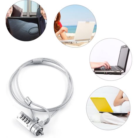 Câble de sécurité à code 4 chiffres pour ordinateur portable, antivol et protection contre le vol