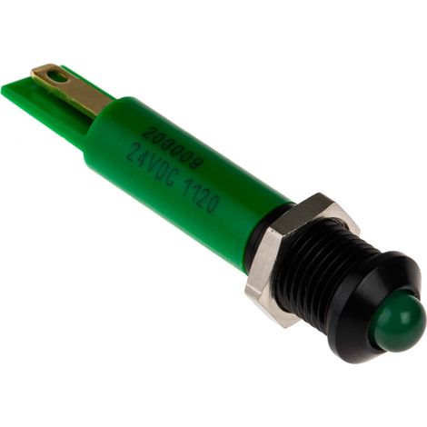 Voyant LED lumineux Vert RS PRO, dia. 8mm, 24V c.c. ( Prix pour 1 )