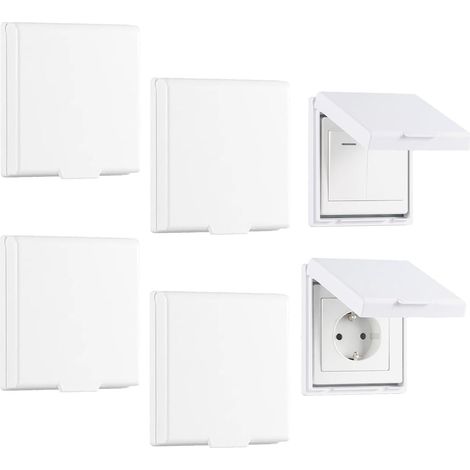 Tapas autoadhesivas para interruptores (4 piezas), tapas impermeables para enchufes - Blanco (1/4)