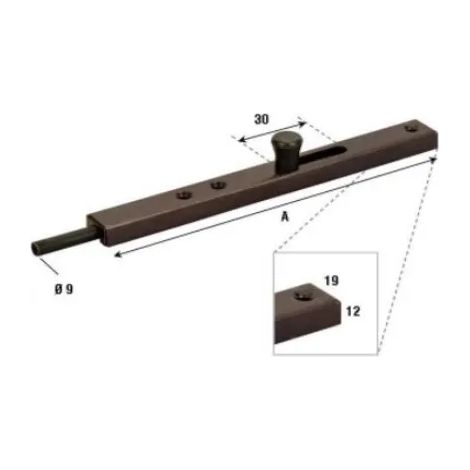 Catenaccio Verticale Art.231 Mm  300 - Acciaio Bronzato