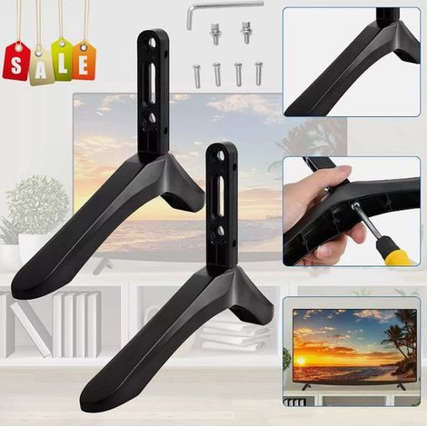 Pieds de support TV, socle TV, support de table, compatible avec les téléviseurs Samsung et LG de 32 à 65 pouces.