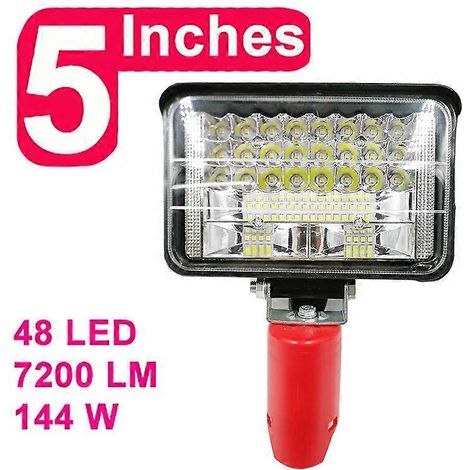 Lampe de travail LED N12 pour voiture, lampe torche électrique, projecteur, lampe de bureau pour batterie Milwaukee 12V Li-ion, contrôle de puissance, 5 pouces, 48 LED (1/5)