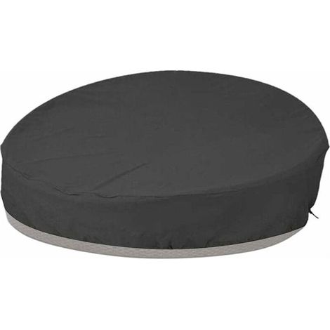 Housse Lit De Jardin Rond Housse De Protection Canapé Lit Rond Coupe-Vent Résistant Aux UV 210D Oxford Bâche en Tissu pour Meubles De Jardin, Noir 190x89cm (1/5)