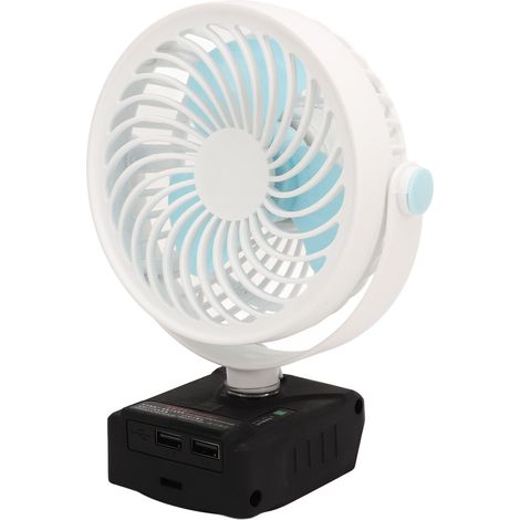 Ventilateur sans fil 5 pouces, rechargeable, de bureau, petit ventilateur électrique à piles avec 2 ports de chargement USB, blanc (1/5)