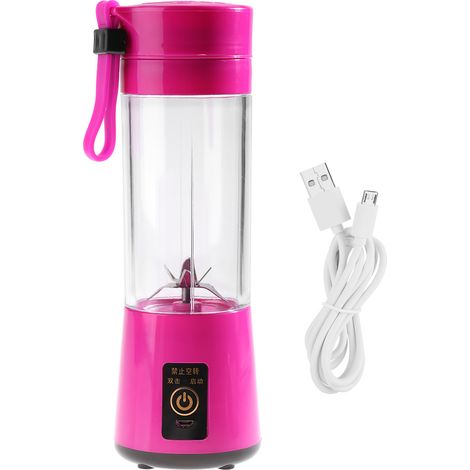 Extracteur de jus de fruits portable rechargeable USB 400 ml (rose) (1/5)