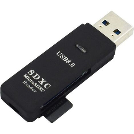 Lecteur de carte USB 3.0 2 en 1 pour tablette et ordinateur portable,adaptateur SDXC TF- Black[A6598]