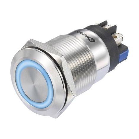 TRU COMPONENTS TC-8904692 LAS1-GQ-11E/L/B/12V/S Interuttore a pressione 250 V/AC 3 A 1 x On / (On) Momentaneo Blu IP65