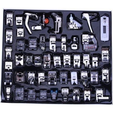 Juego de prensatelas multifuncional para máquina de coser doméstica, accesorios para dobladillo y piezas compatibles con Brother y Singer (48 unidades) (1/5)