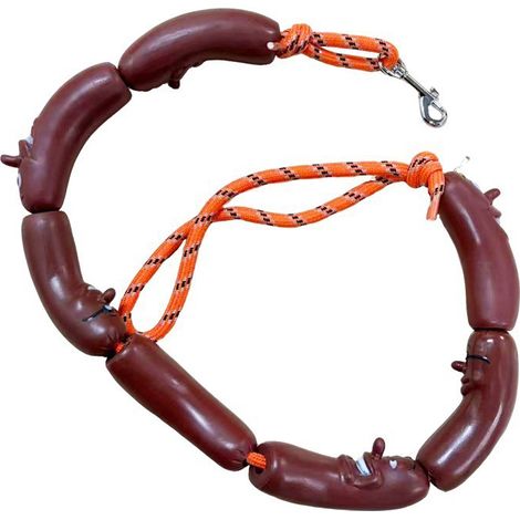 Wholesale pet leashes, quirky sausage-shaped dog leash for small and medium-sized dogs, popular online dog walking leash, 7 sections, 108cm -